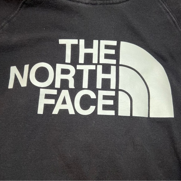 The North Face Black Pullover Hoodie Sweatshirt White Print Womens Small - Picture 3 of 7